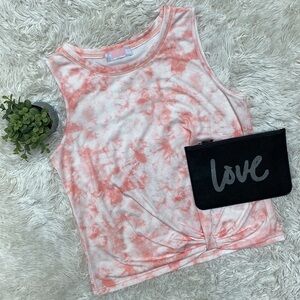 C+D+M Sleeveless Top 💗 Coral & White